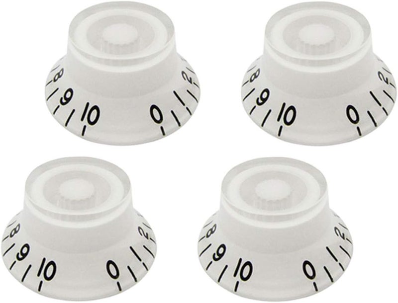 FLEOR 4pcs LP Guitar Knobs White Top Hat Style Speed Control Knobs Compatible with LP Style Electric Guitar - Image 1